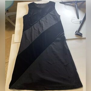 Vintage 90s Molly Malloy Velvet Panel Shift Dress Size 6 Velvet Back Sleeveless